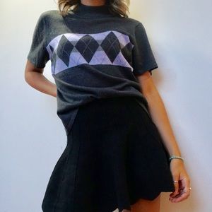 Tahari mock neck short sleeve